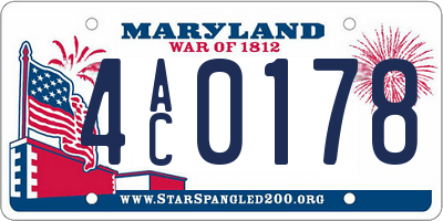 MD license plate 4AC0178