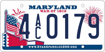 MD license plate 4AC0179
