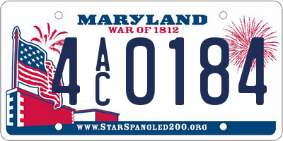 MD license plate 4AC0184