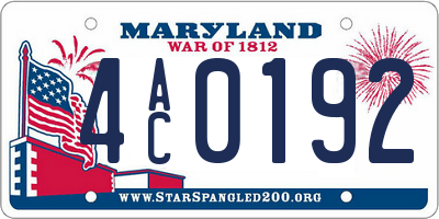 MD license plate 4AC0192