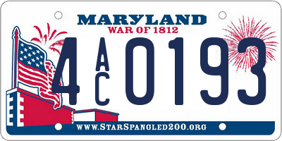 MD license plate 4AC0193