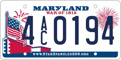 MD license plate 4AC0194