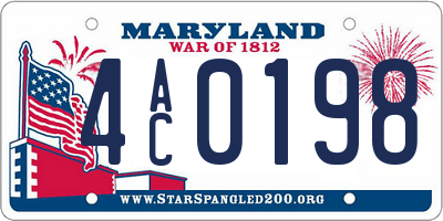 MD license plate 4AC0198