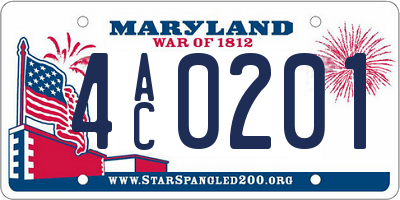 MD license plate 4AC0201