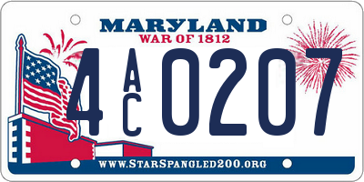 MD license plate 4AC0207