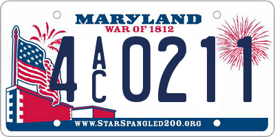 MD license plate 4AC0211