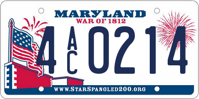 MD license plate 4AC0214
