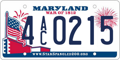 MD license plate 4AC0215