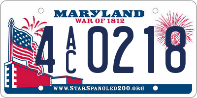 MD license plate 4AC0218