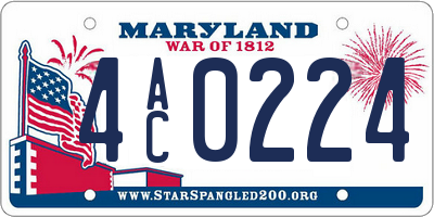 MD license plate 4AC0224
