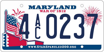 MD license plate 4AC0237