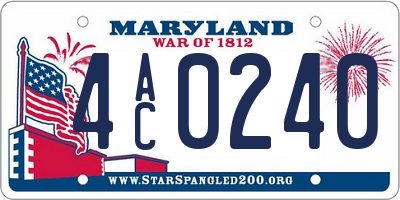 MD license plate 4AC0240