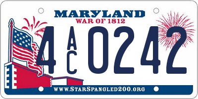 MD license plate 4AC0242