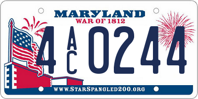 MD license plate 4AC0244