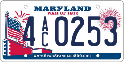 MD license plate 4AC0253