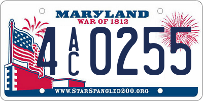 MD license plate 4AC0255