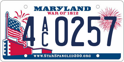 MD license plate 4AC0257