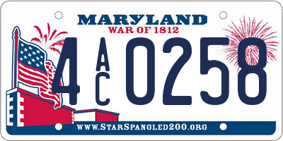 MD license plate 4AC0258