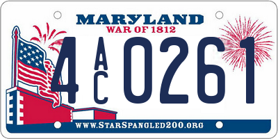 MD license plate 4AC0261