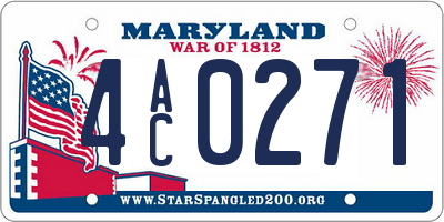 MD license plate 4AC0271