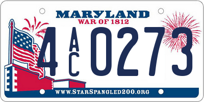 MD license plate 4AC0273