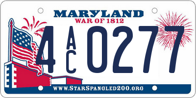 MD license plate 4AC0277