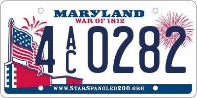 MD license plate 4AC0282