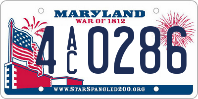 MD license plate 4AC0286