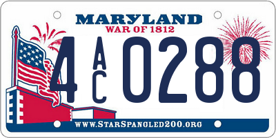 MD license plate 4AC0288