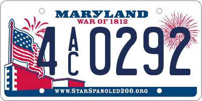 MD license plate 4AC0292