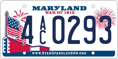 MD license plate 4AC0293