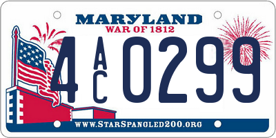 MD license plate 4AC0299