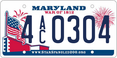 MD license plate 4AC0304