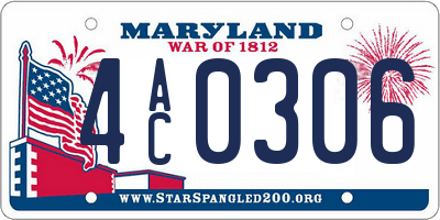 MD license plate 4AC0306