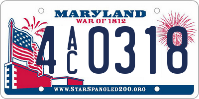 MD license plate 4AC0318