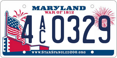 MD license plate 4AC0329