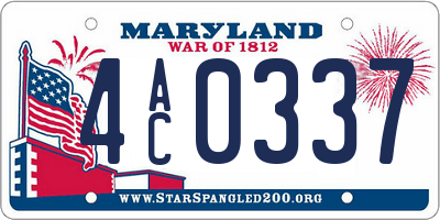 MD license plate 4AC0337