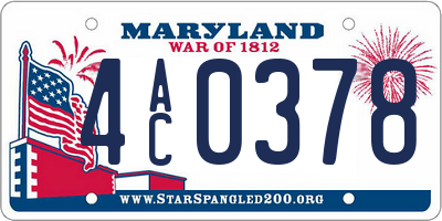 MD license plate 4AC0378