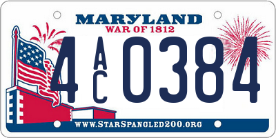 MD license plate 4AC0384
