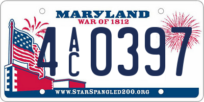 MD license plate 4AC0397