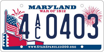MD license plate 4AC0403