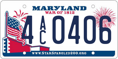 MD license plate 4AC0406