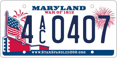 MD license plate 4AC0407