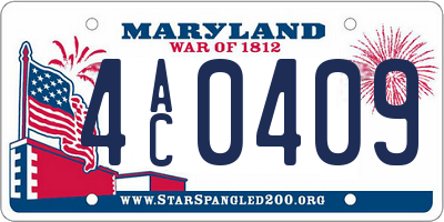 MD license plate 4AC0409