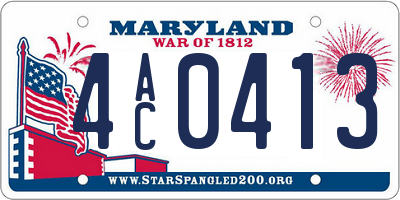 MD license plate 4AC0413