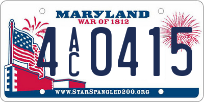 MD license plate 4AC0415