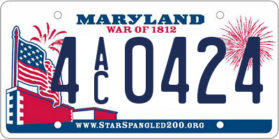 MD license plate 4AC0424