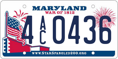 MD license plate 4AC0436
