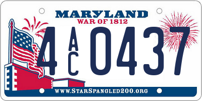 MD license plate 4AC0437