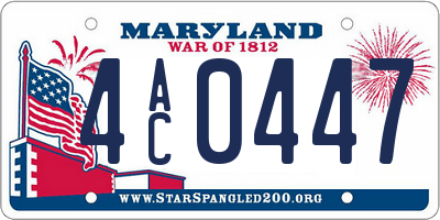 MD license plate 4AC0447
